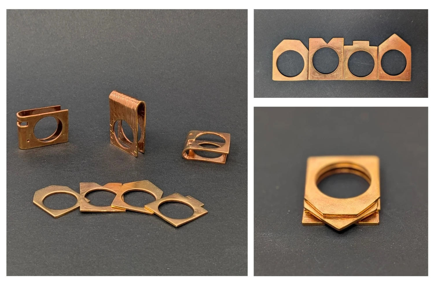 *Home*, gild metal, various dimensions.