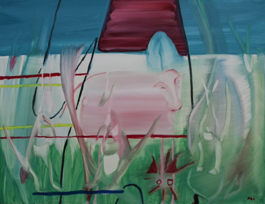 *We Have to Accept the Fact of Kangaroos,* oil on wood board, 55 x 42.5 cm.