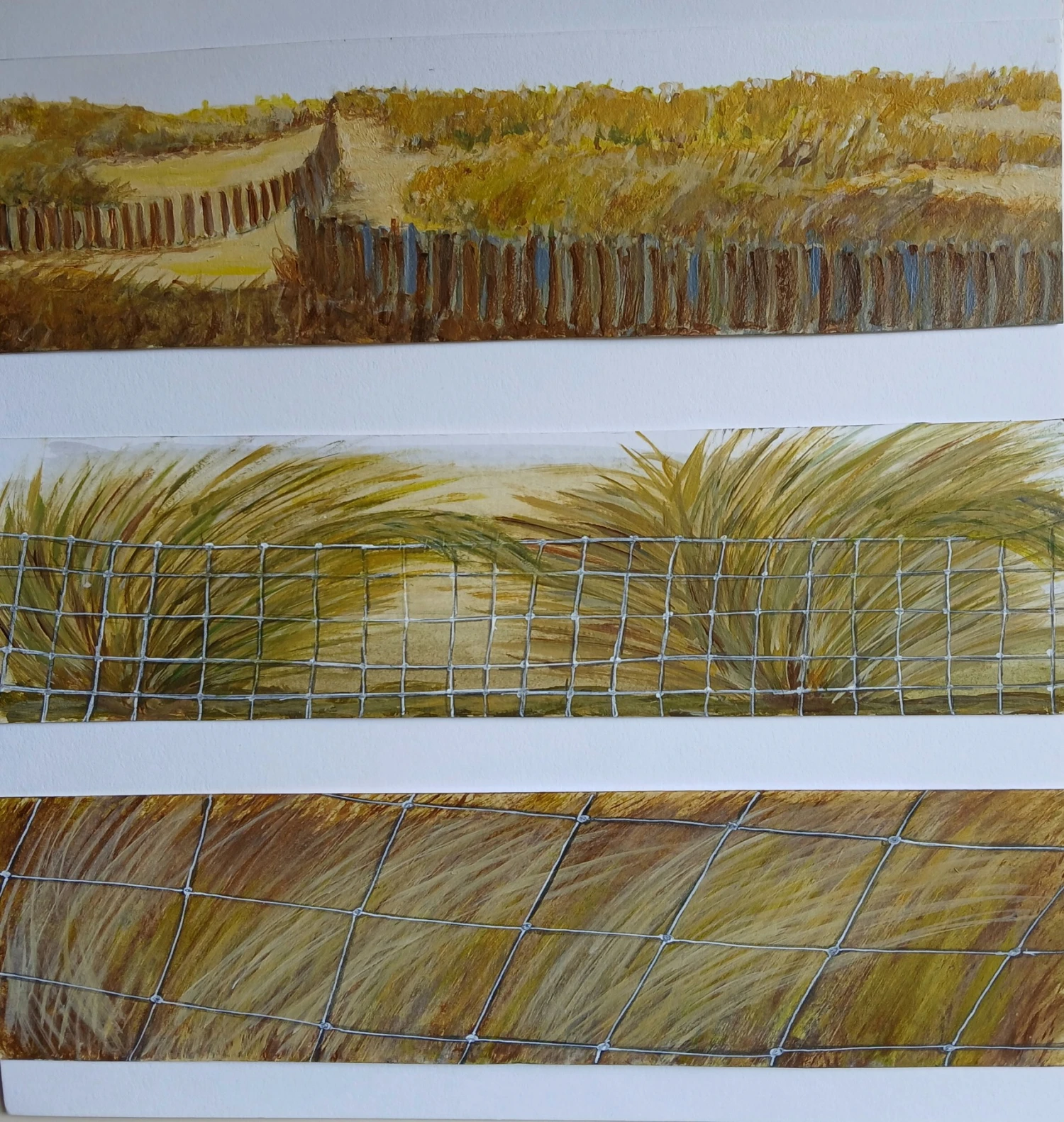 *Dune views  - Maram Grass*, acrylic on acrylic paper, 29.5 x 10.5 cm.