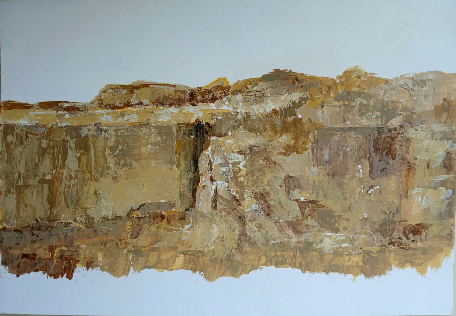 *Falling Dunes*, acrylic on acrylic paper using palette knife, 29.7 x 42 cm.