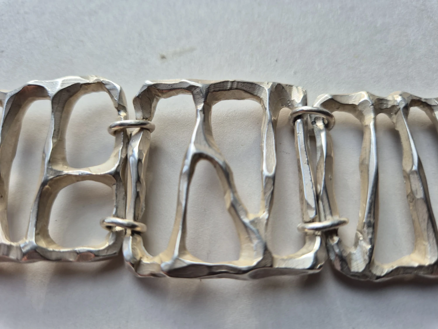 Forged silver bracelet; detail