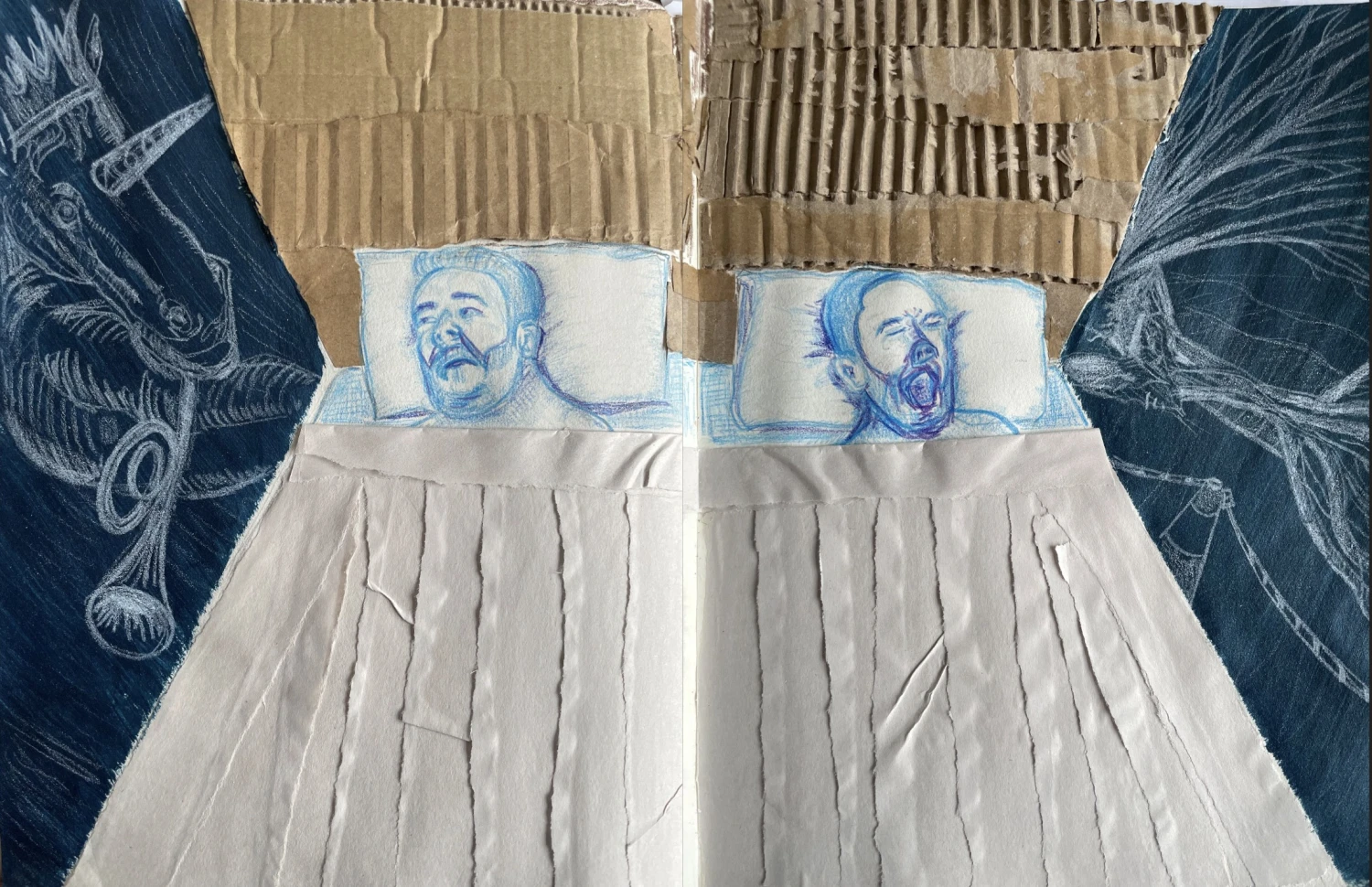 *Disturbed Sleep*, mixed-media, 21 x 29.7 cm.