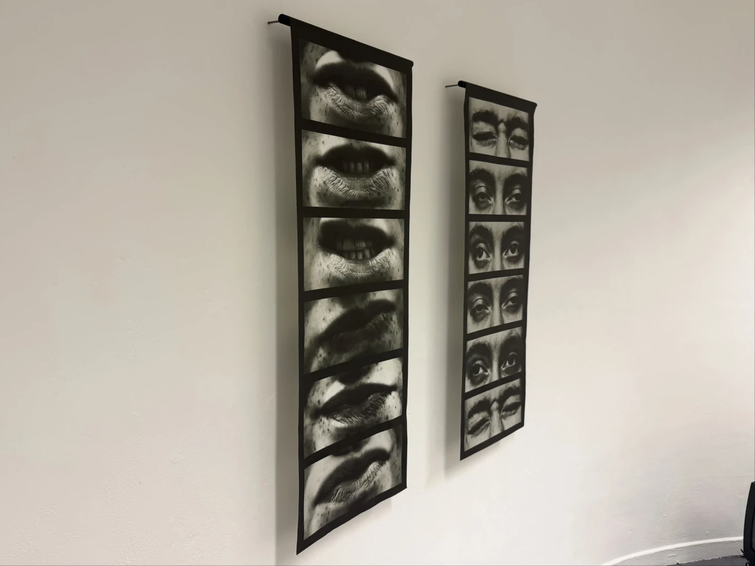 *Facial Static*, photograph series, Japanese paper 40gsm,  2 pieces 420 x 1188 mm.