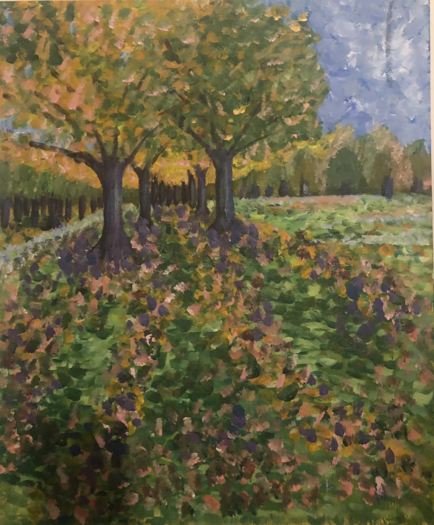 *IMMA in Autumn*, 2024, acrylics on canvas board, 50 x 60 cm.