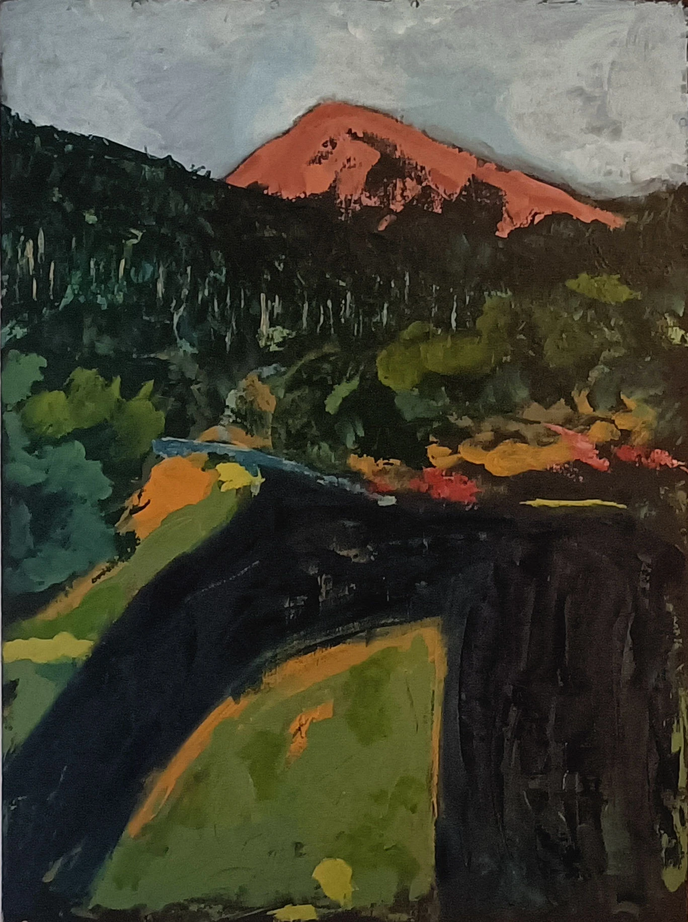*Sunday Drive*, acrylic and pencil on board, 81 x 61 cm.