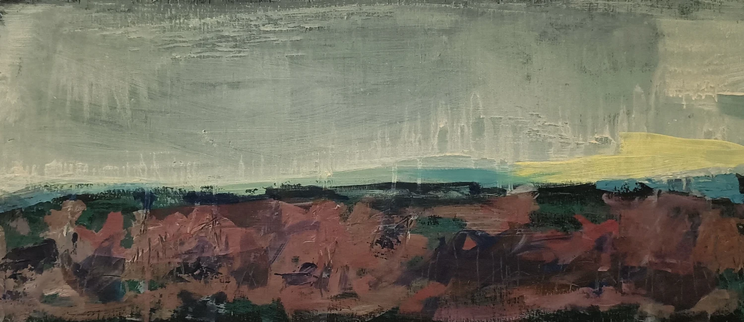 *Boglines*, acrylic on board, 21 x 51 cm.