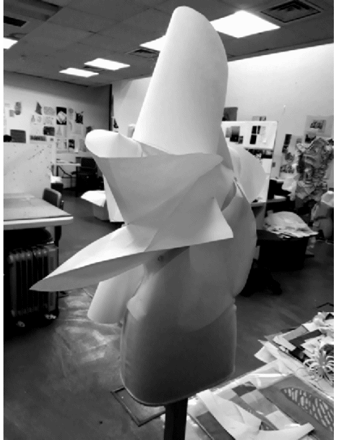 Deconstructing the body, paper, vilene, bamboo, box packaging.