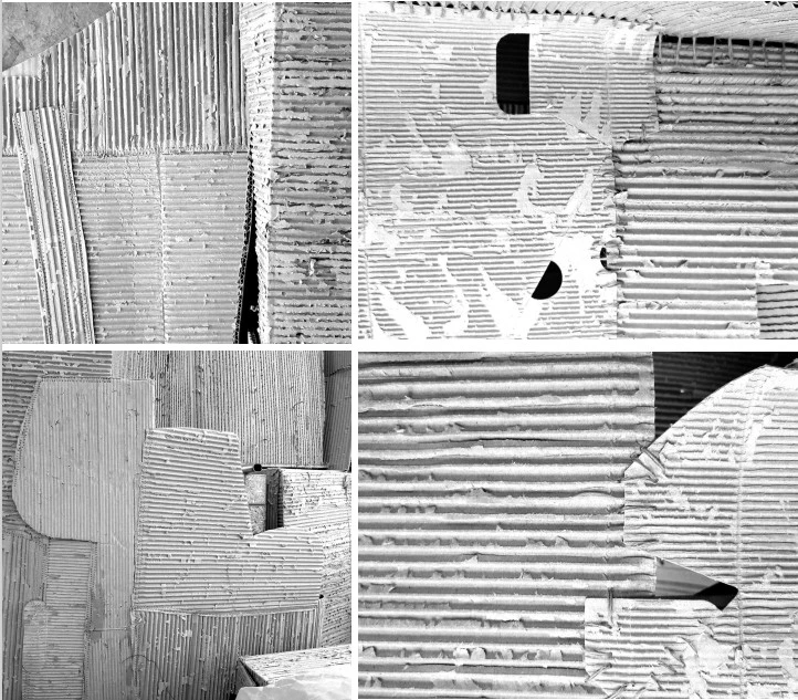 Cardboard texture studies, various sizes and thickness.