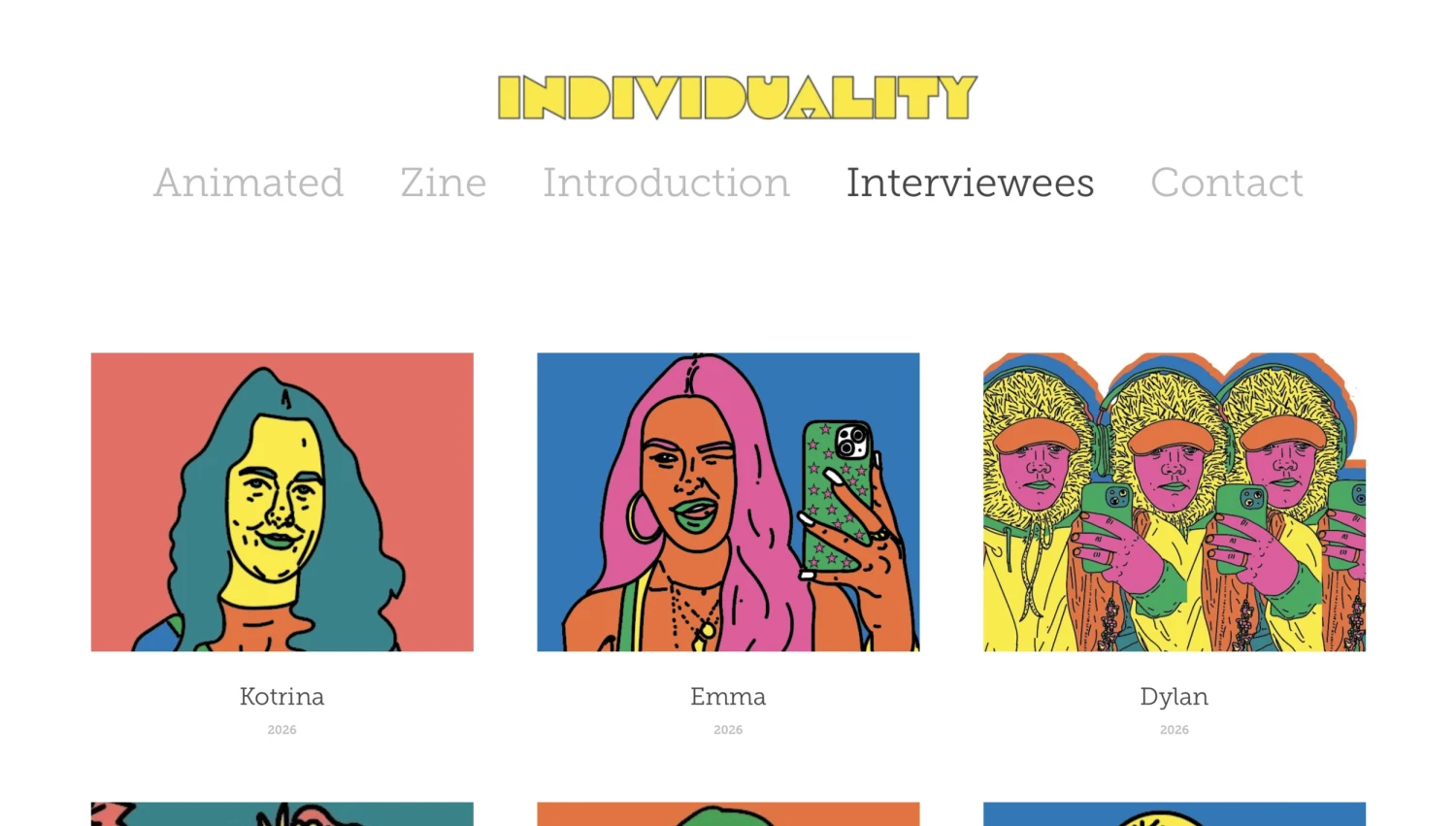 An image of my website created for the project.