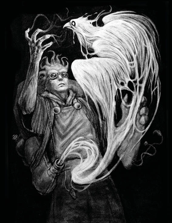 B-Cell creating antibody, charcoal on paper, 42 x 59.4 cm.