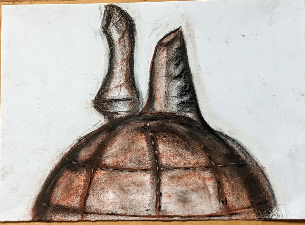 *The Language of Grids*, chalk, charcoal.