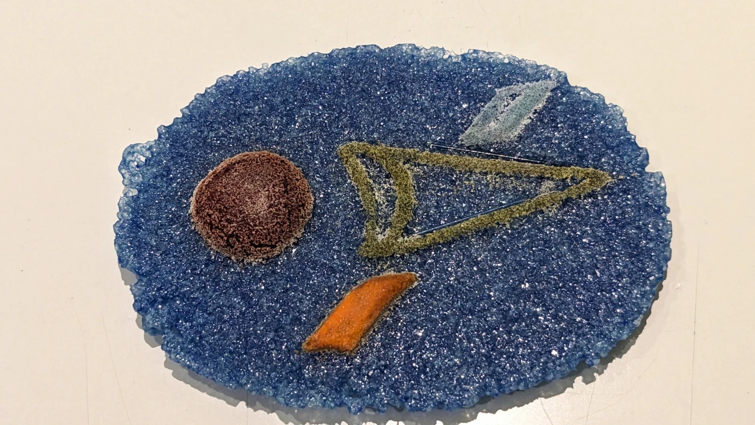 *After Kandinsky*, Pate de Verre, *The Shape of Language*, 12 x 8.5 cm.