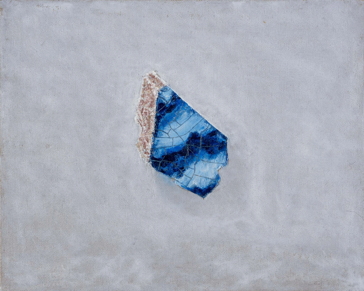 *Broken Cup, Fragment 1*, 2026, oil pastel on canvas board, 24 x 30 cm.