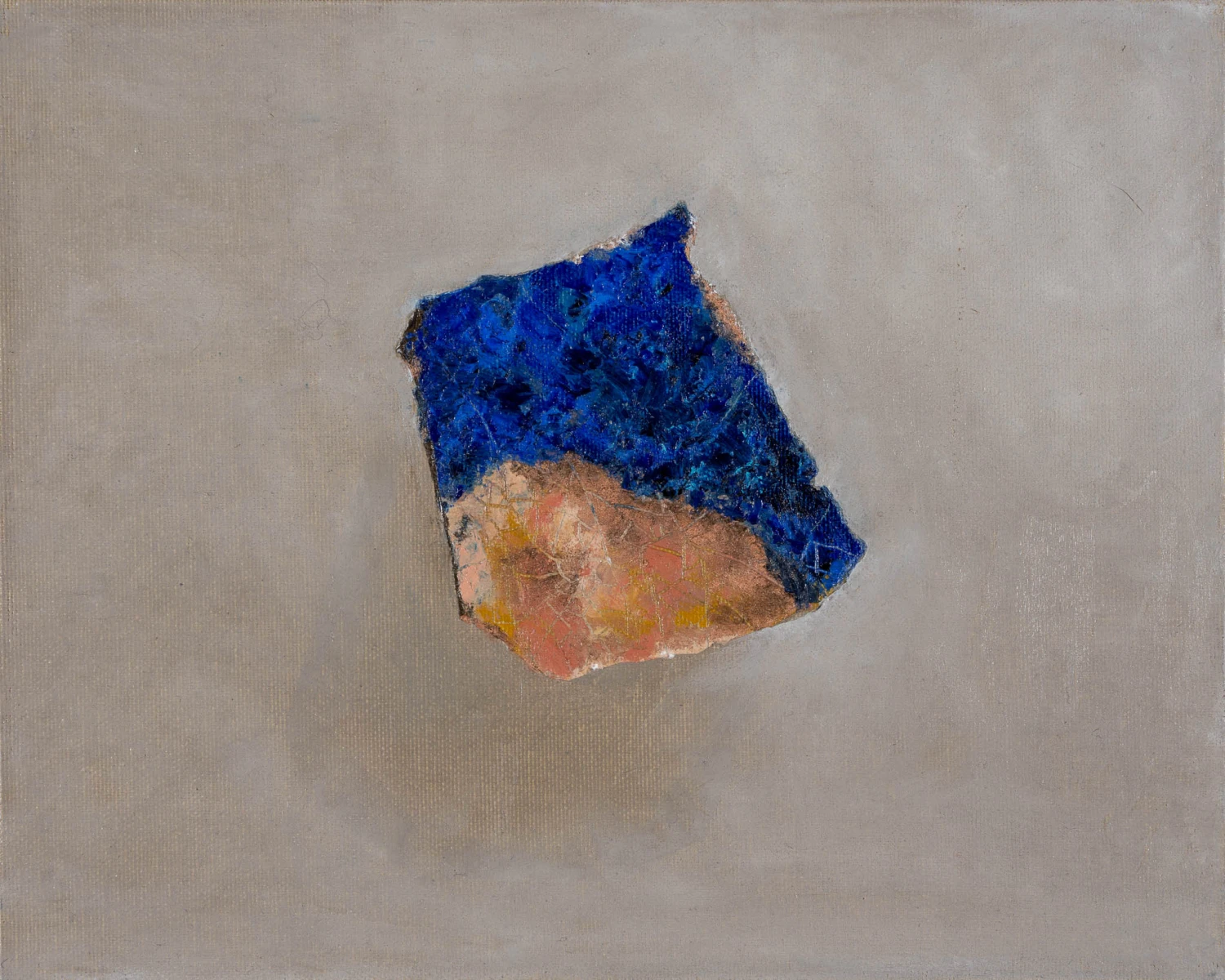 *Broken Cup, Fragment 8*, 2026, oil pastel on canvas board, 24 x 30 cm.