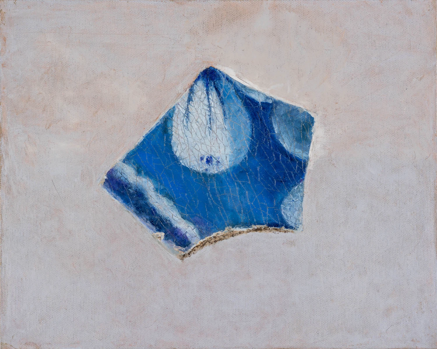 *Broken Cup, Fragment 2*, 2026, oil pastel on canvas board, 24 x 30 cm.