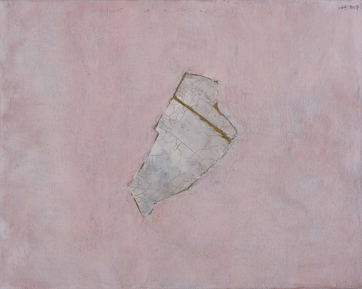 *Broken Cup, Fragment 7*, 2026, oil pastel on canvas board, 24 x 30 cm.