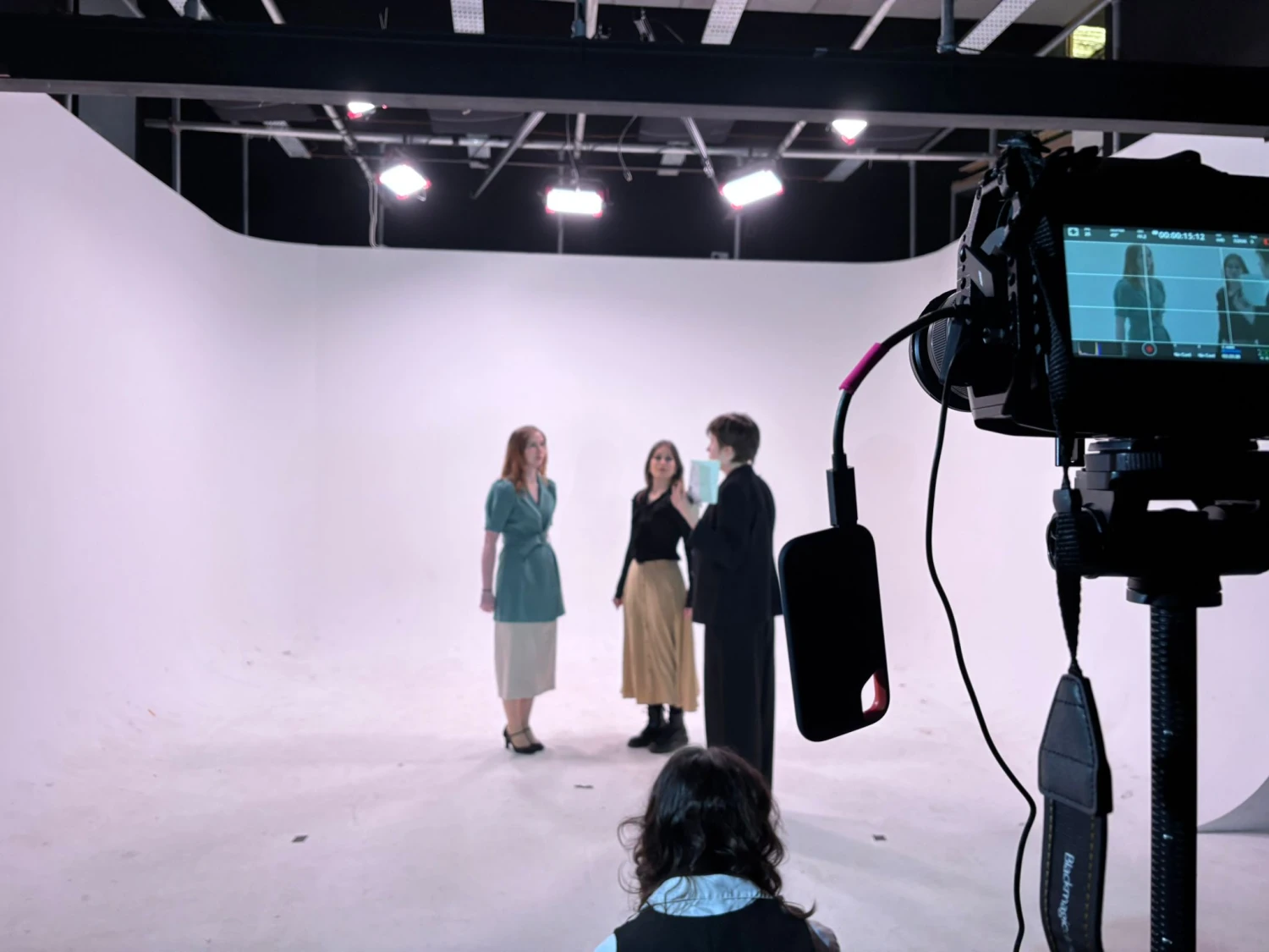 Filming on a Cyclorama wall in The Playground.