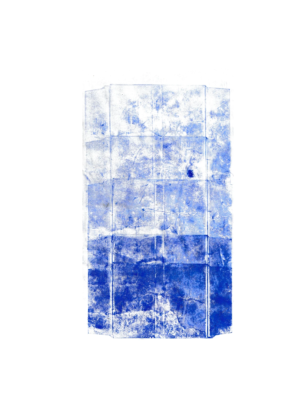 *Reconstruction*, monoprint on rice paper, 30 x 18 cm.