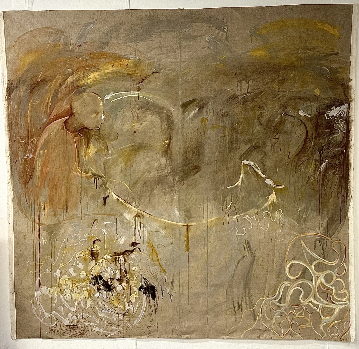 *Reflection*, oil paint, acrylic paint and chalk.