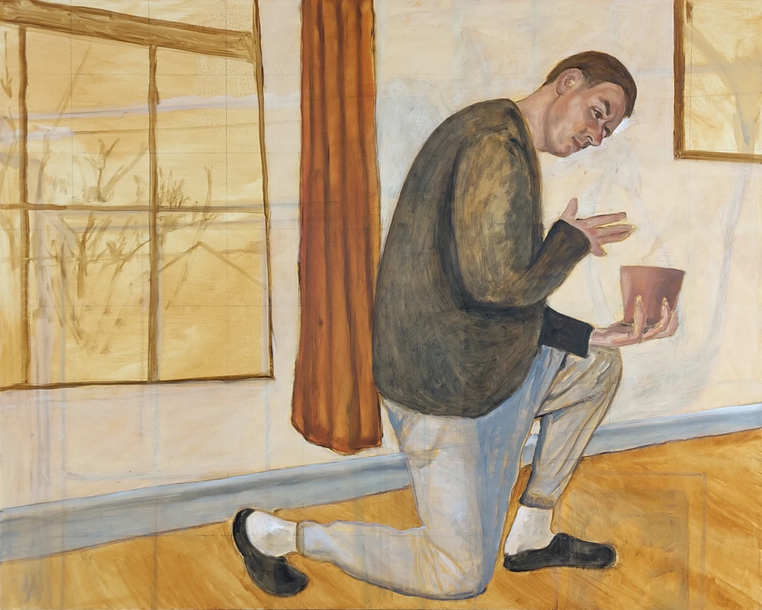 *Eoin Broinne* (after Villeneuve-lès-Avignon), oil on canvas, 80 × 100 cm.