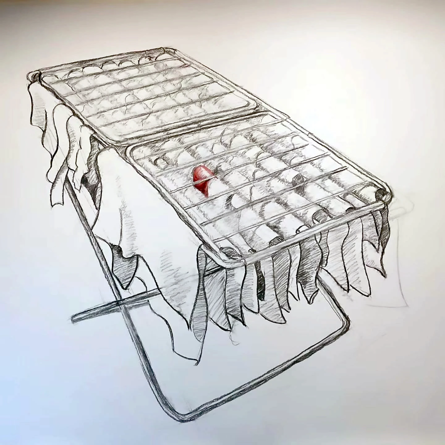 *Chore / Out of Place*, charcoal and ink on paper, 150 x 110 cm.