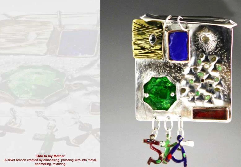 *Ode to My Mother*, brooch, 5 × 5 cm.