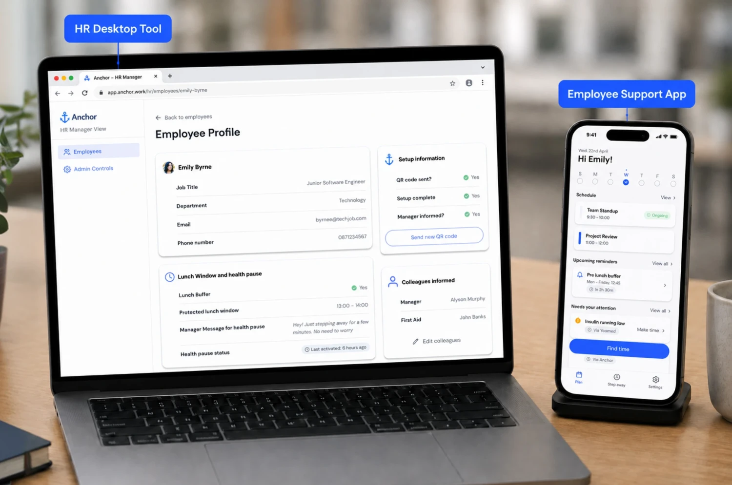 HR desktop tool and employee app for *Anchor*.