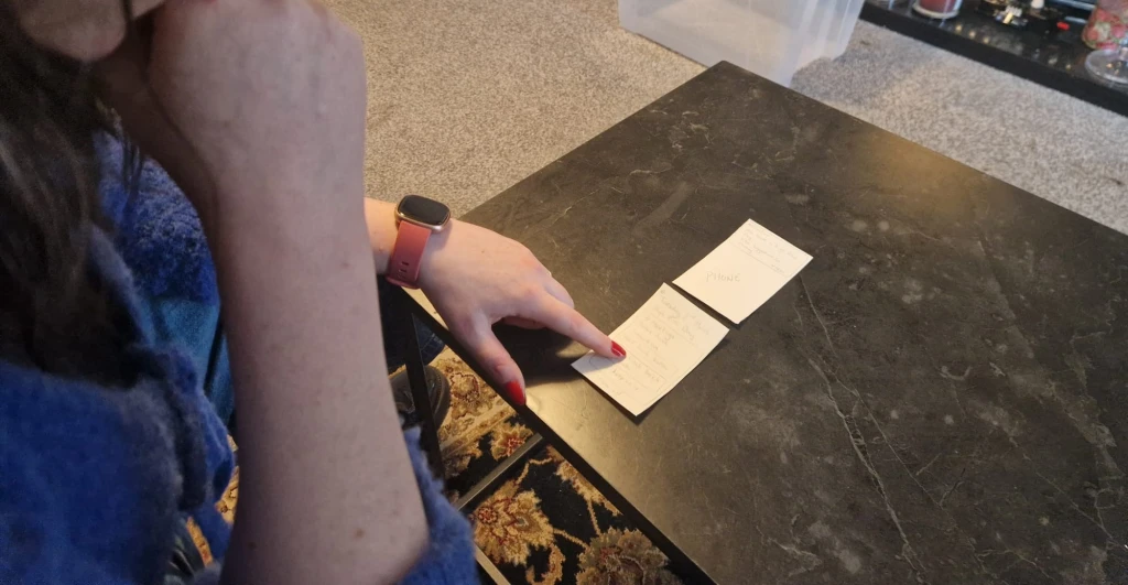 Testing a paper prototype.