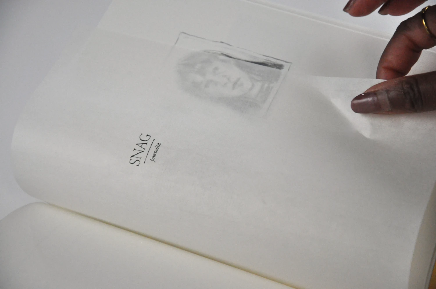 Rice paper creates a gauzey partition between chapters.