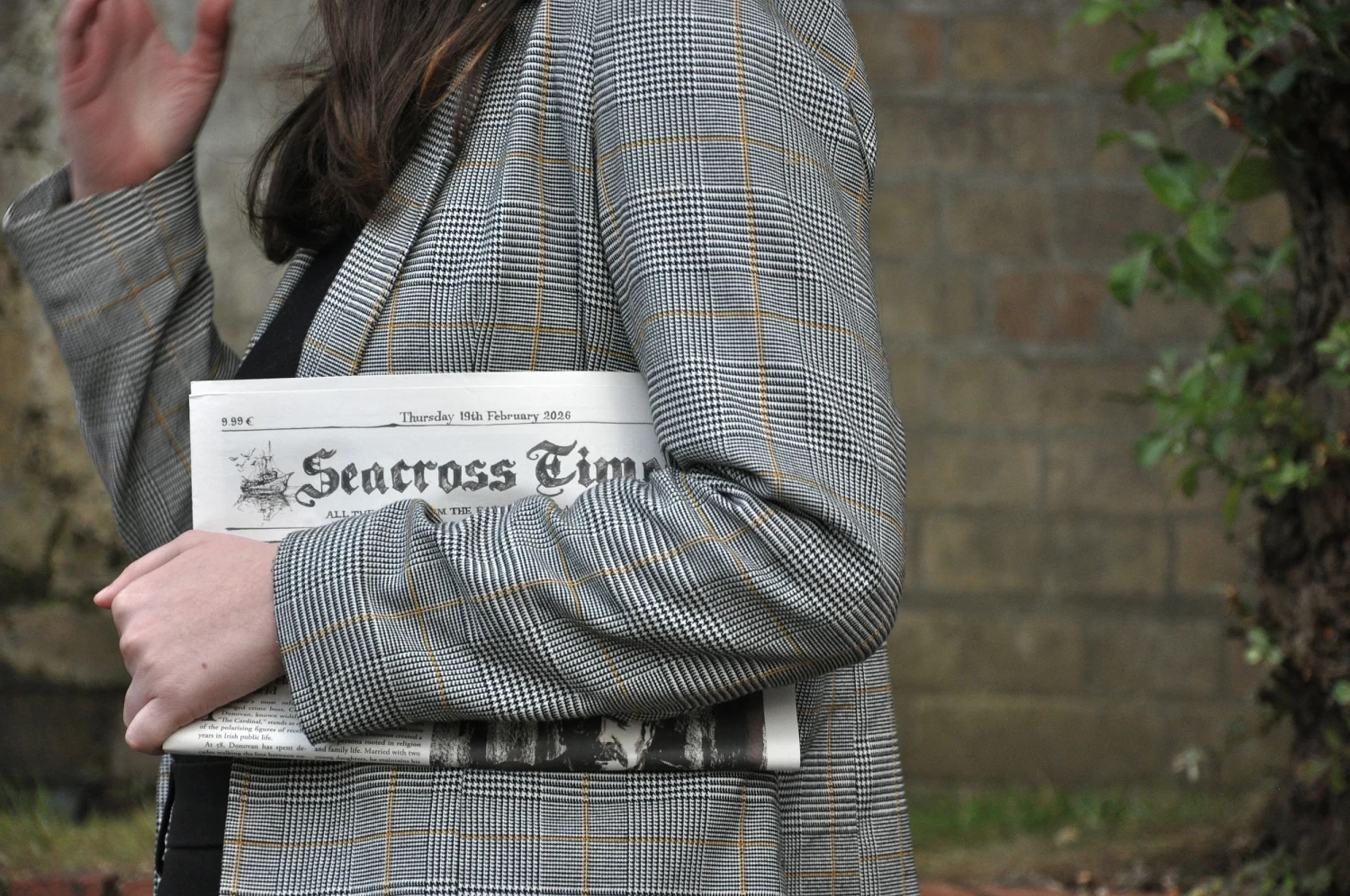 Each headline is hand-lettered using burnt umber ink and a dip pen.