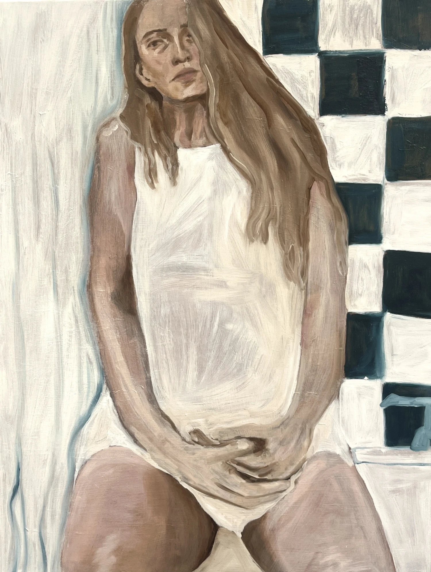 *Sitting Still*, oil on canvas.