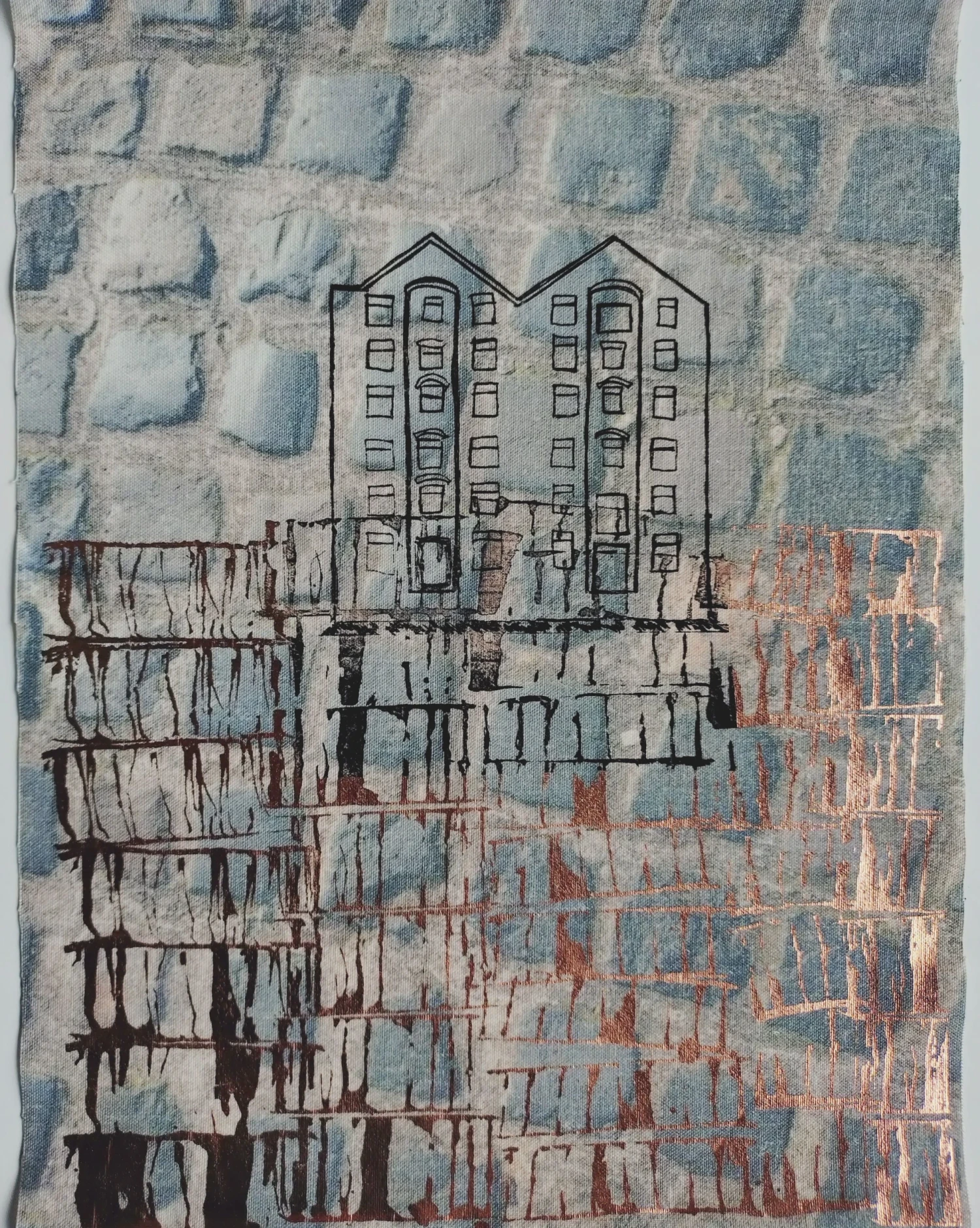 *Reflect* (2 of 4), sublimation print, foil, 28 x 37 cm.