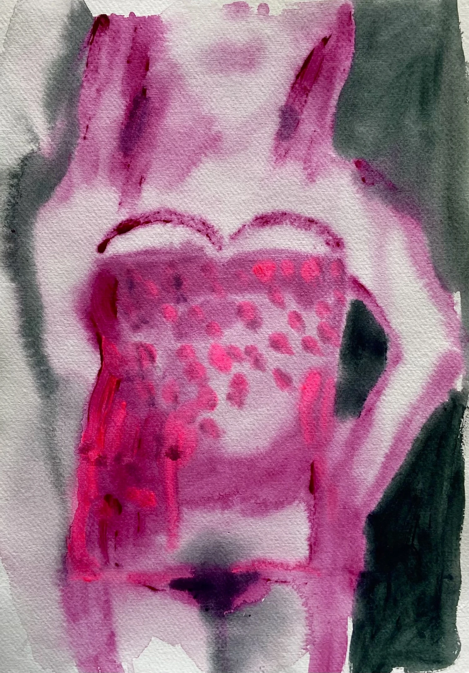 *Party Girl Electric*, ink and acrylic on paper, 30 x 42 cm.