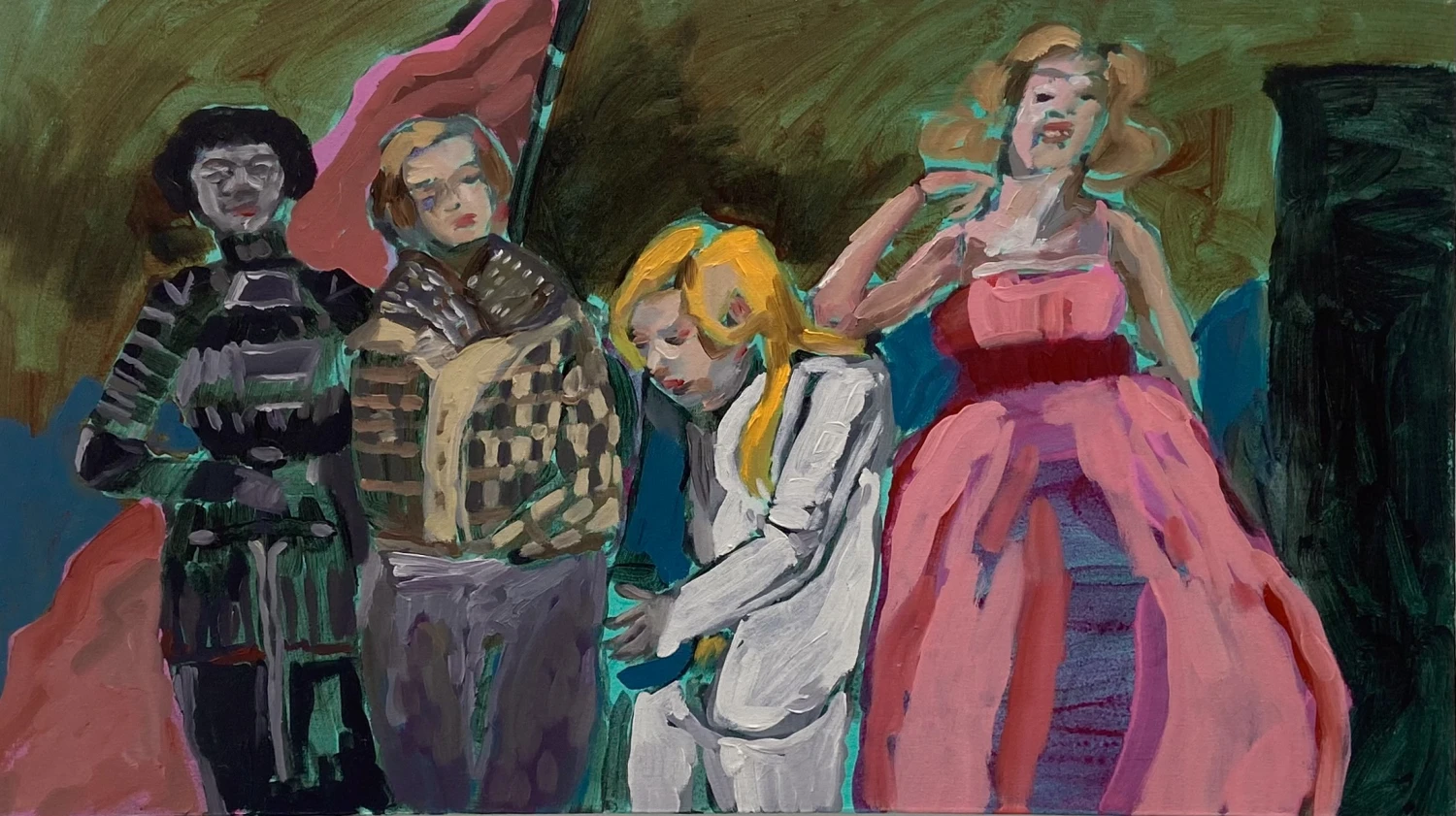 *Hard out Here for a Bitch*, oil on canvas, 48 x 86 cm.