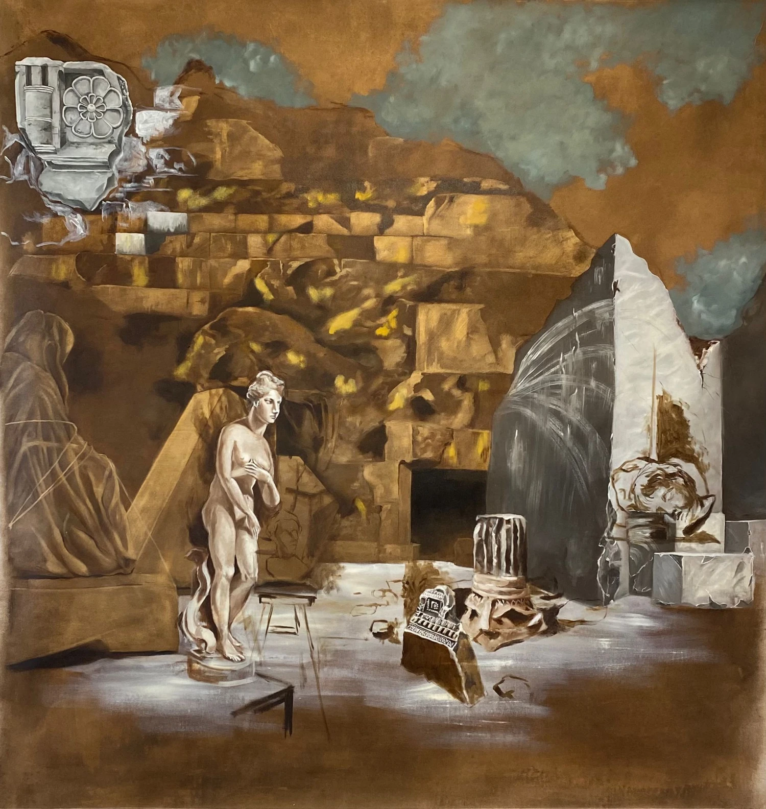 *Riminiscenze II*, oil on canvas, 165 x 157 cm.