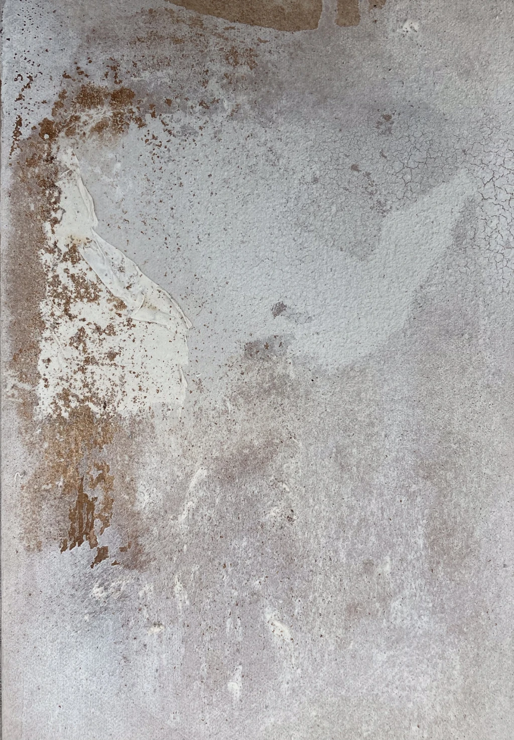 Testing different paint effects and layering of paint on canvas.