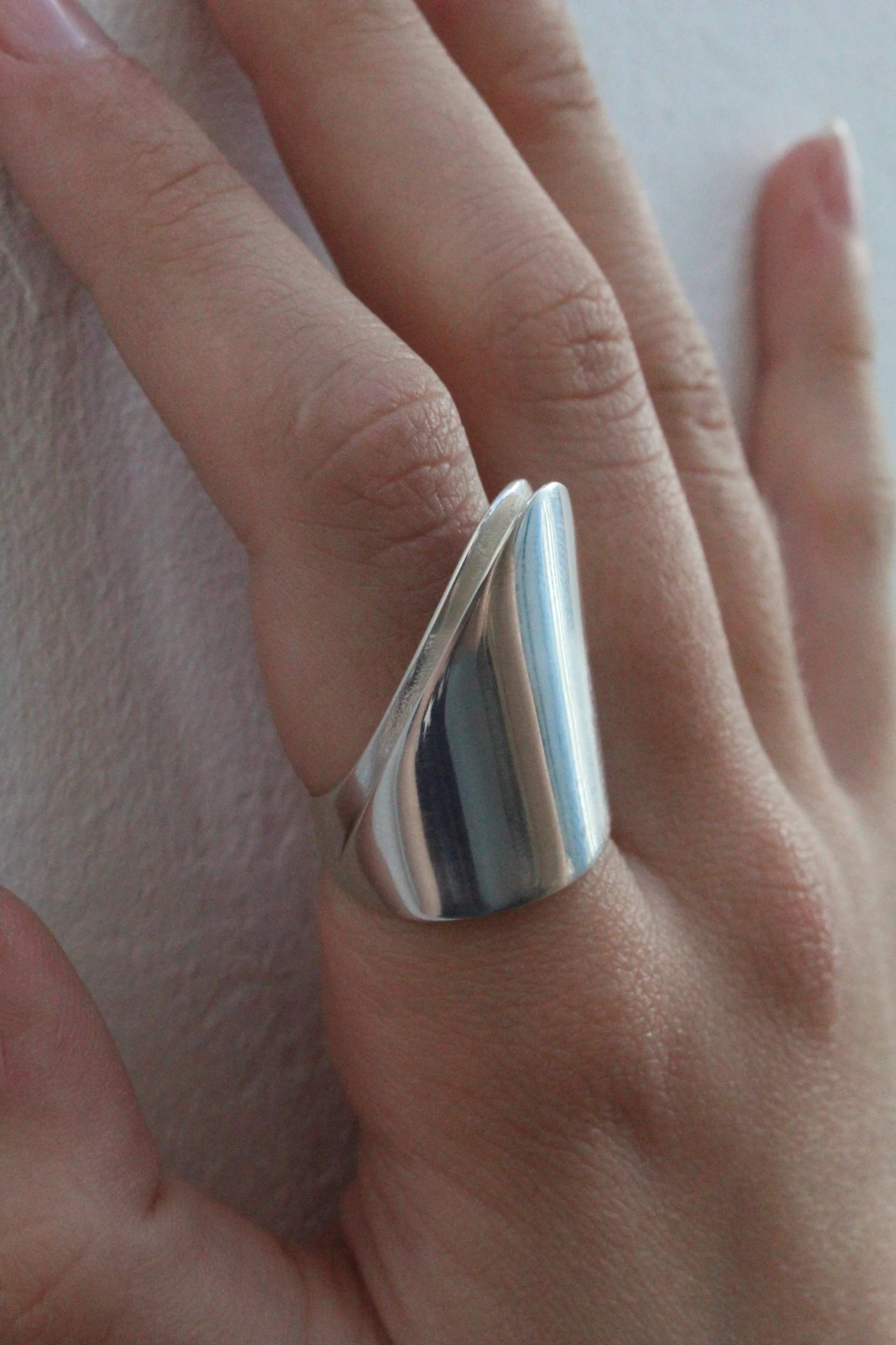 *Layered* ring 935 sterling silver and etched sterling silver.