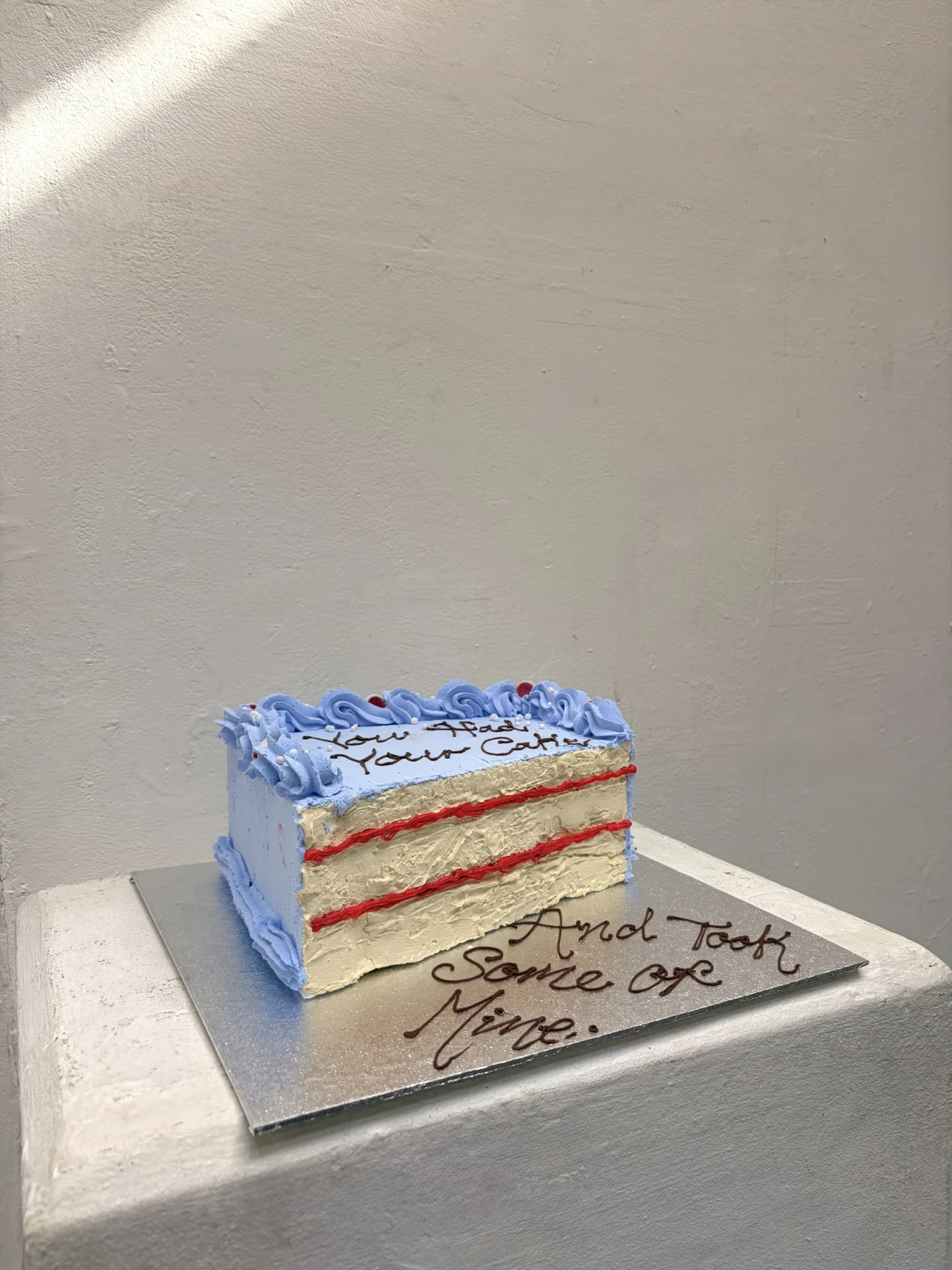 *You had your cake, and took some of mine*, foam, Polyfiller, acrylic, 25 x 10 cm.