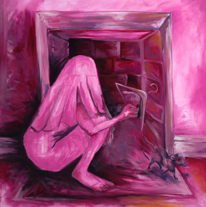 *I'll Make An Atheist Get on Their Knees*, oil on canvas, 100 x 100 cm.