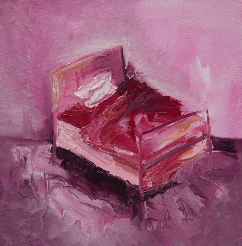 *Leaba II*, oil on canvas, 30 x 30 cm.