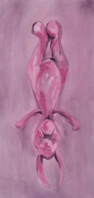 *Hang in There*, oil on canvas, 60 x 30 cm.