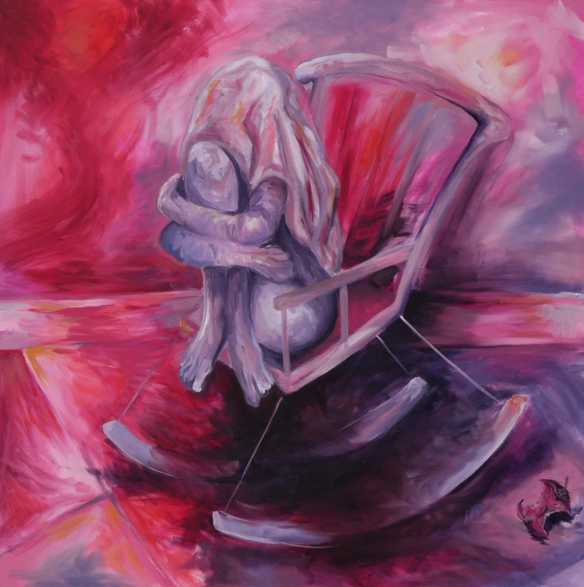 *The Apple Never Falls Far*, oil on canvas,100 x 100 cm.