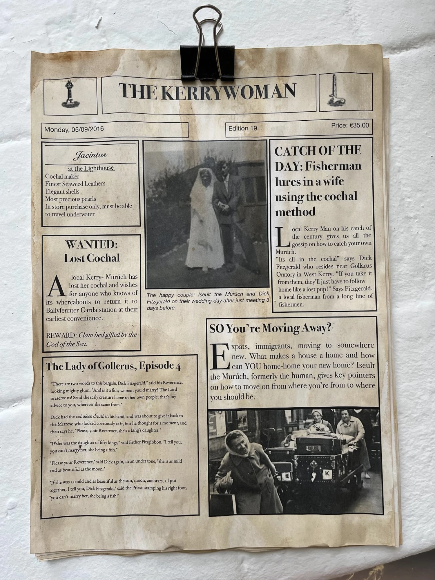 The Kerrywoman newsletter for audience to take, 21 x 29 cm.
