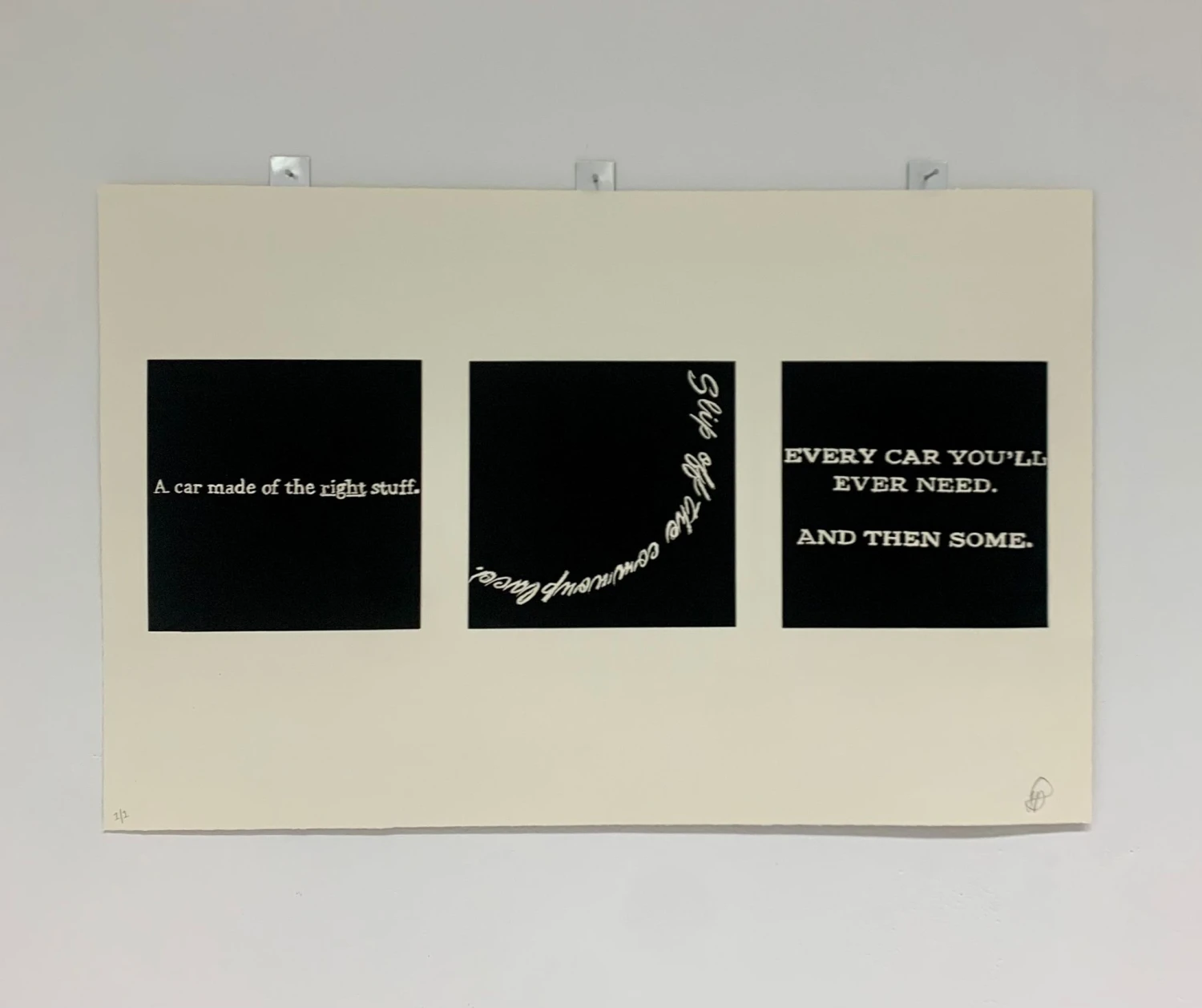 Dashboard Reminders Part Two Drypoint from engraved plate on paper 74 x 48 cm
