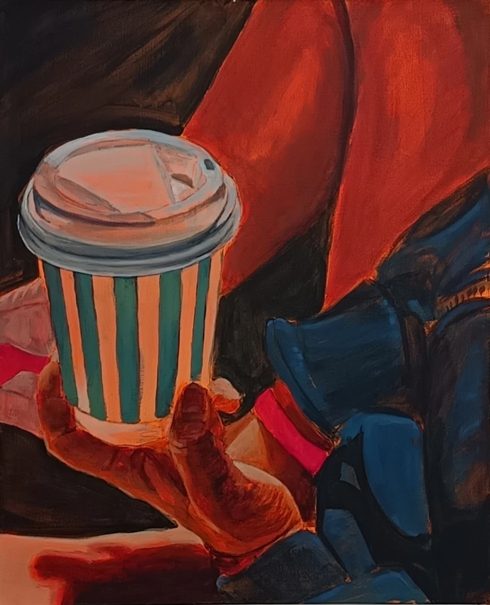*Here and Now*, acrylic on canvas, 50 x 60 cm.