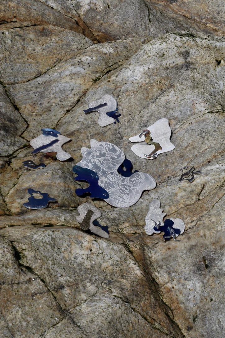 *Fragments of Tides* full collection, 925 sterling silver & anodised niobium.