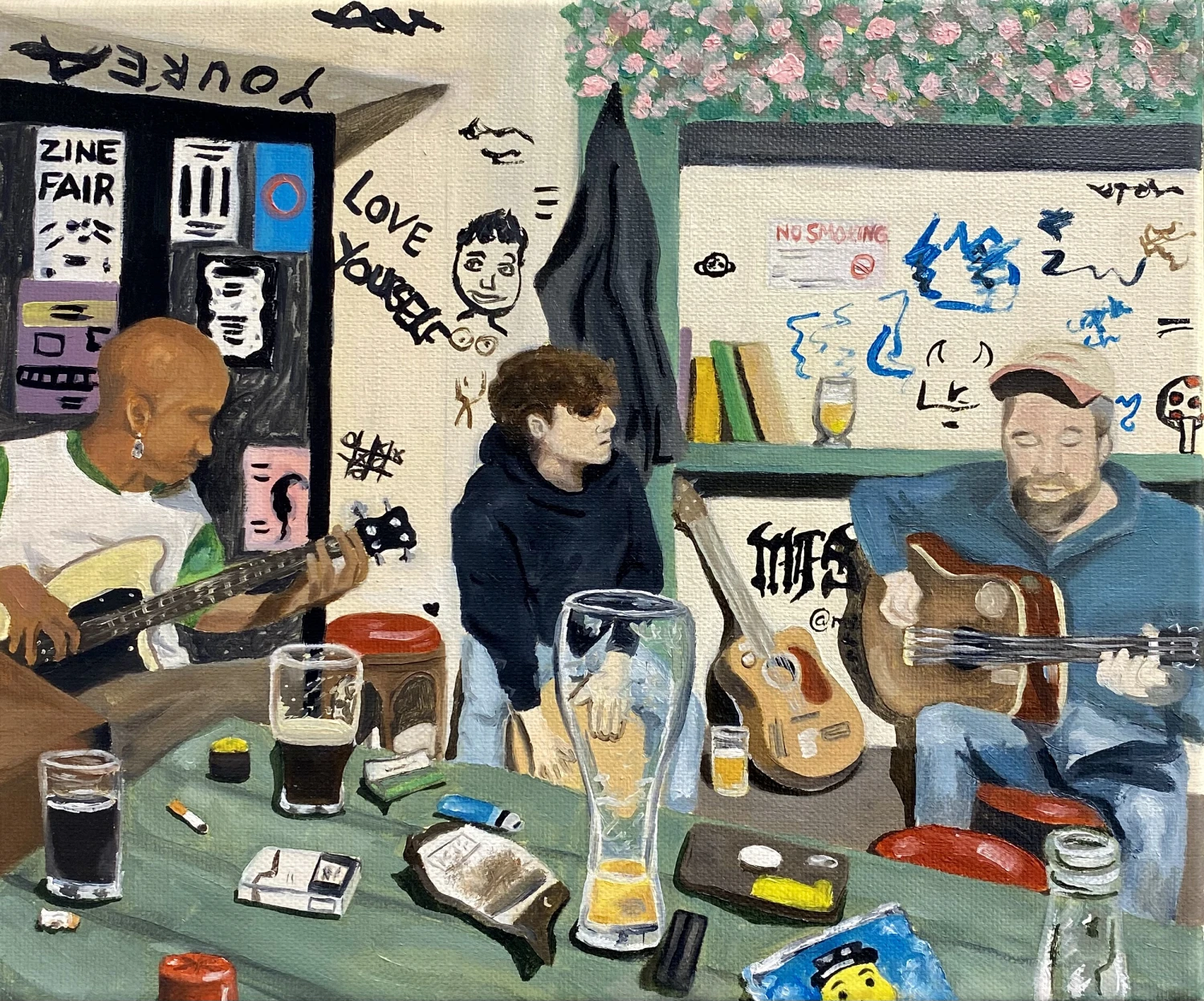 *Music Session*, oil painting, 25 x 30 cm.