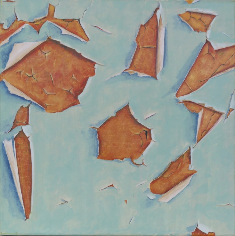 *Peeling Study #3*, acrylic on canvas, 40 x 40 cm.