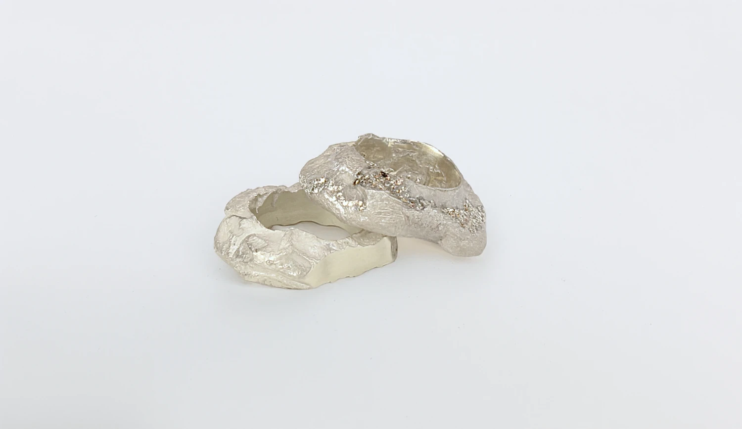 *Shared Surface*, wax-cast rings in 833 silver alloy.
