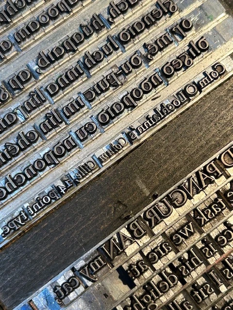 Handset 14pt. *Colum Cille* by Wild Apple Press.